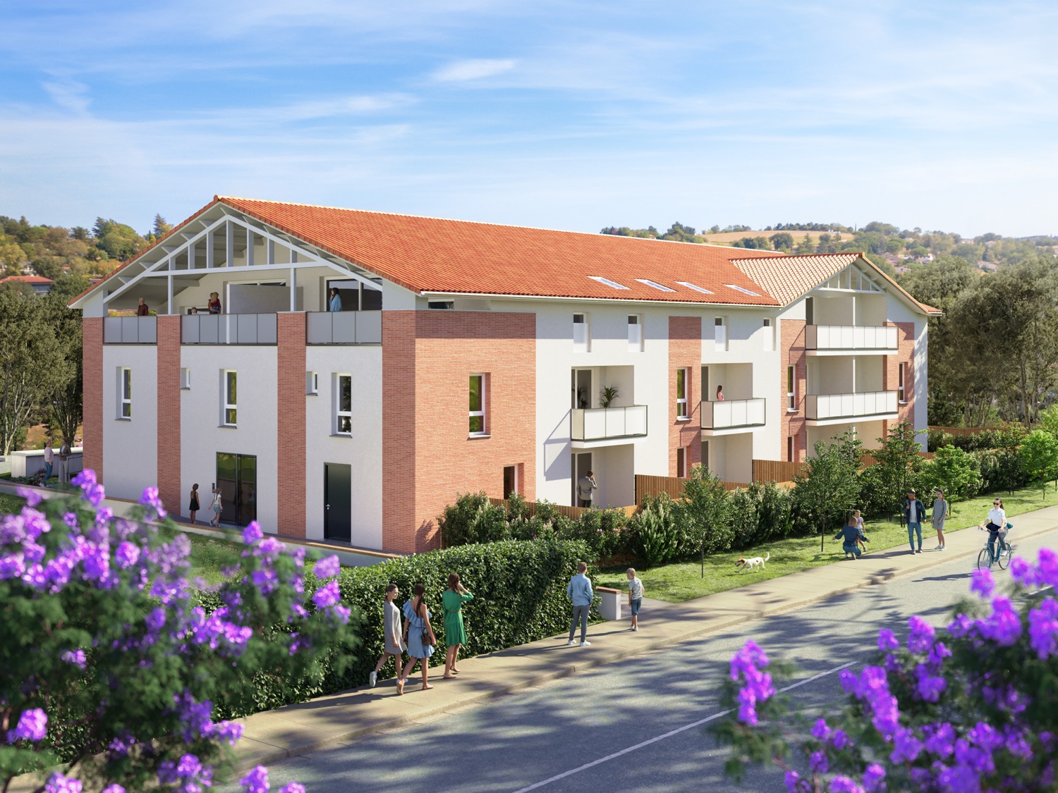 {Vue depuis la route de Baziège